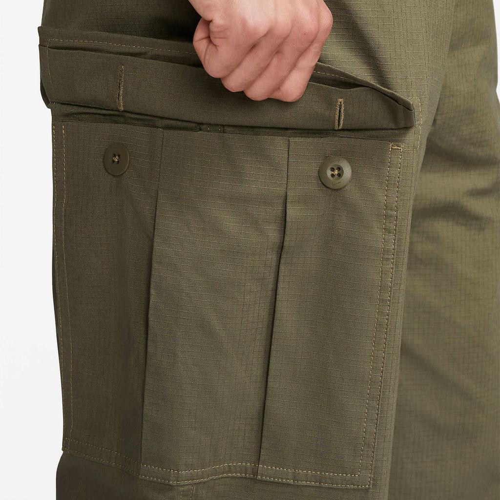 Nike Solid High-Waist Cargo Trousers With Large Pockets Men Bottoms Olive-Green FD0402-222