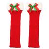 Ribbed Knitted Christmas Boot Cuffs for Women Sweet Bowknot Festival Plush Trim Leg Warmers Calf Socks for Cold Weather