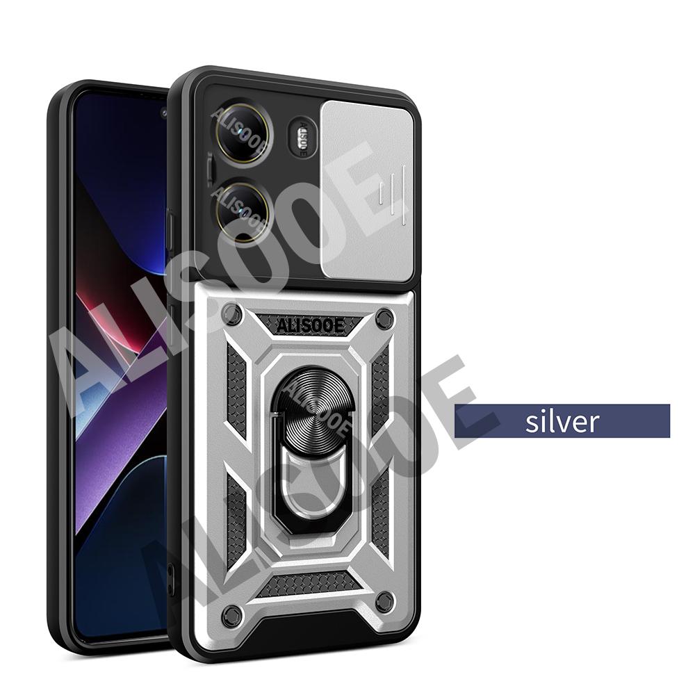 Schiebe-Kamera-Schutzhülle für POCO X7 Pro 5G Hülle Drehbarer Ringständer Schutz Rückseite für Xiaomi POCO X7 Pro Stoßfeste Hülle