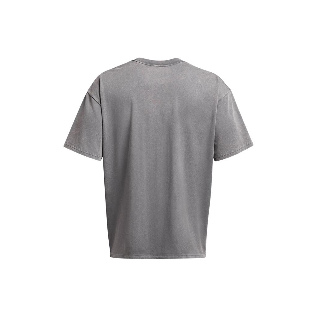 Under Armour Letter Print Loose Crew Neck Short Sleeve T-Shirt Men Tops Silver-Gray 1385573-024