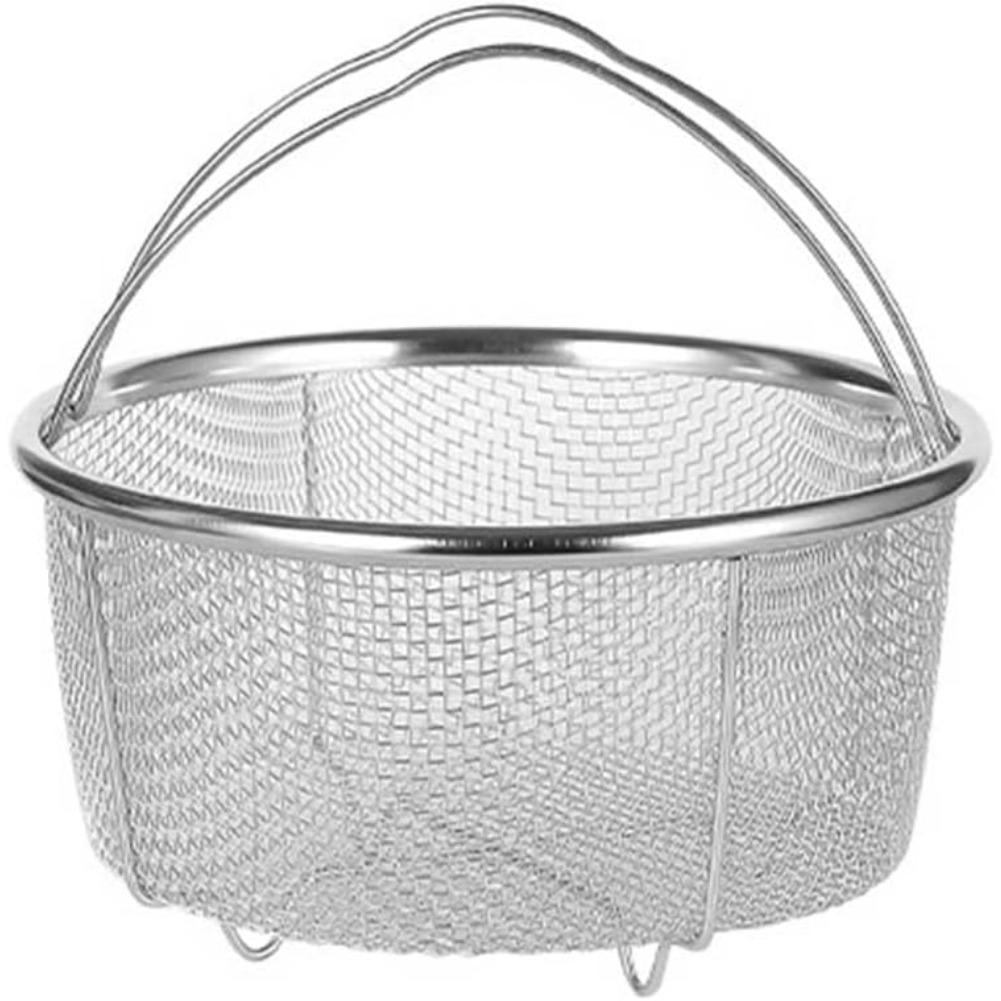 1 Piece Stainless Steel Steamer Basket Vegetable Steaming Basket Metal Mesh Strainer with Handles for Washing or Cooking Vegetables, Eggs, Pasta