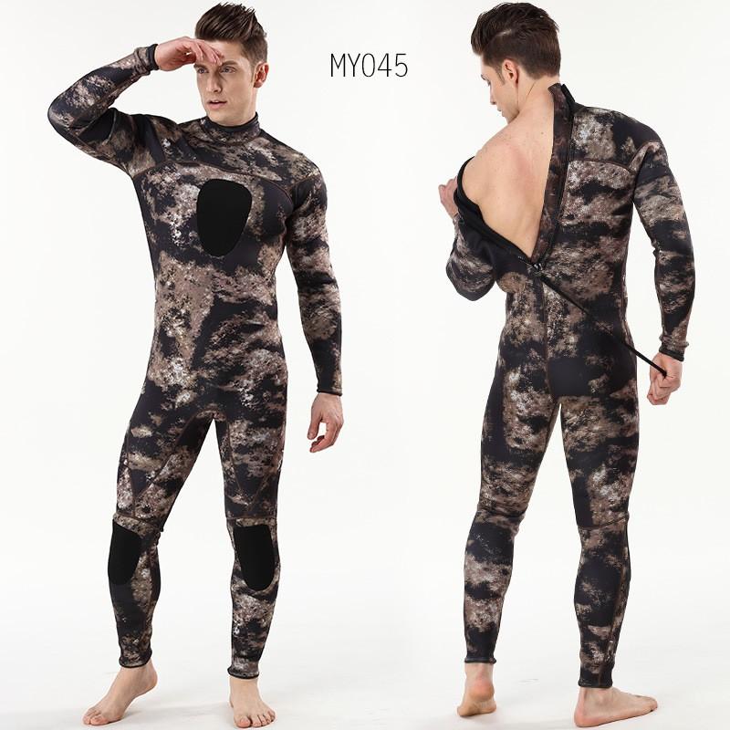 Mens 3mm Neoprene Camo Wetsuit Scuba Diving Snorkeling Swimming Water Sports Full Body Thermal Protection