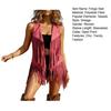 Fringe Vest for Women Sleeveless Faux Suede Tassel Jacket Open Front Western Cowgirl Cardigan Outerwear