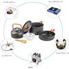 Overmont DS-300 Aluminum Cooker Set Outdoor Pot Kettle Camping Cooking Utensils Storage Bag Suitable 23 People