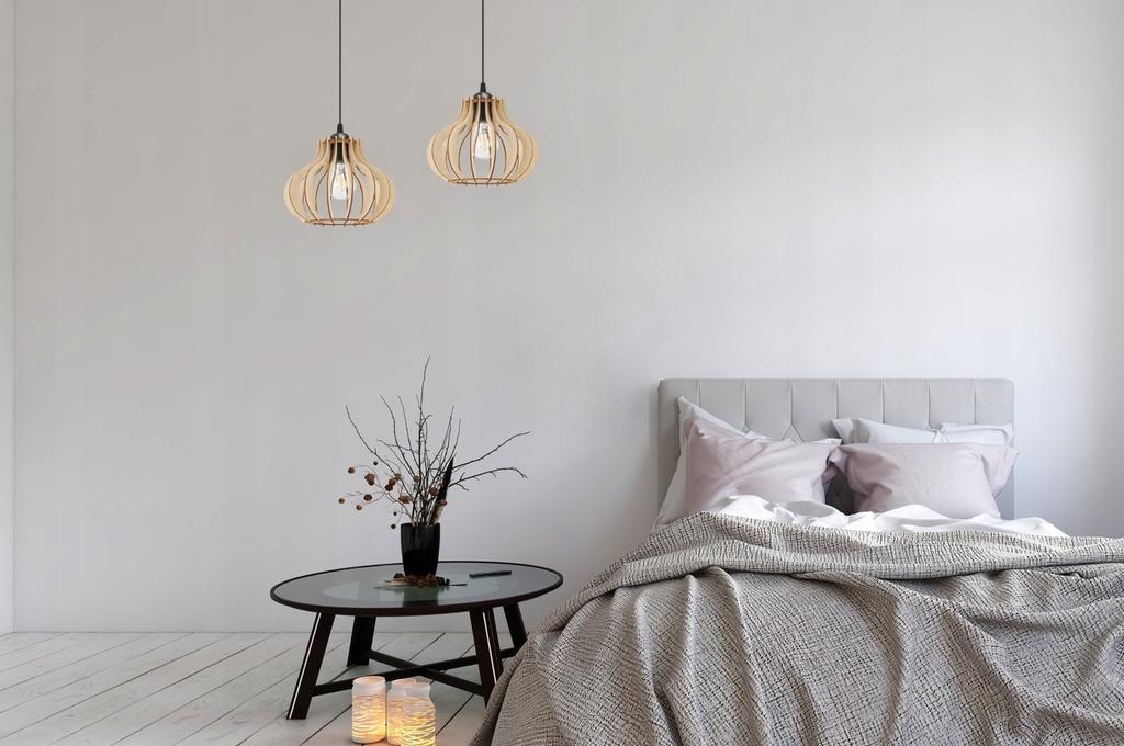 Hanging Lamp, Ceiling Chandelier, Wooden, Led Lampshade