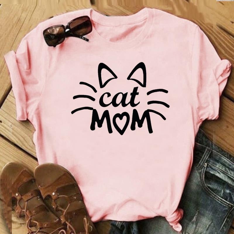 Tricou cu stil minunat Top Fashion Tricou Îmbrăcăminte anii 90 Sweet Cat Pet Ocazional mânecă scurtă Femei Print Lady Femeie Tricou grafic