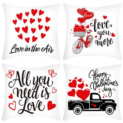 New Valentine's Day Pillowcase Linen LOVE Decorative Pillowcase