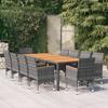 Day & Night - Day & Night 11 Pcs Poly Rattan Garden Dining Set Grey