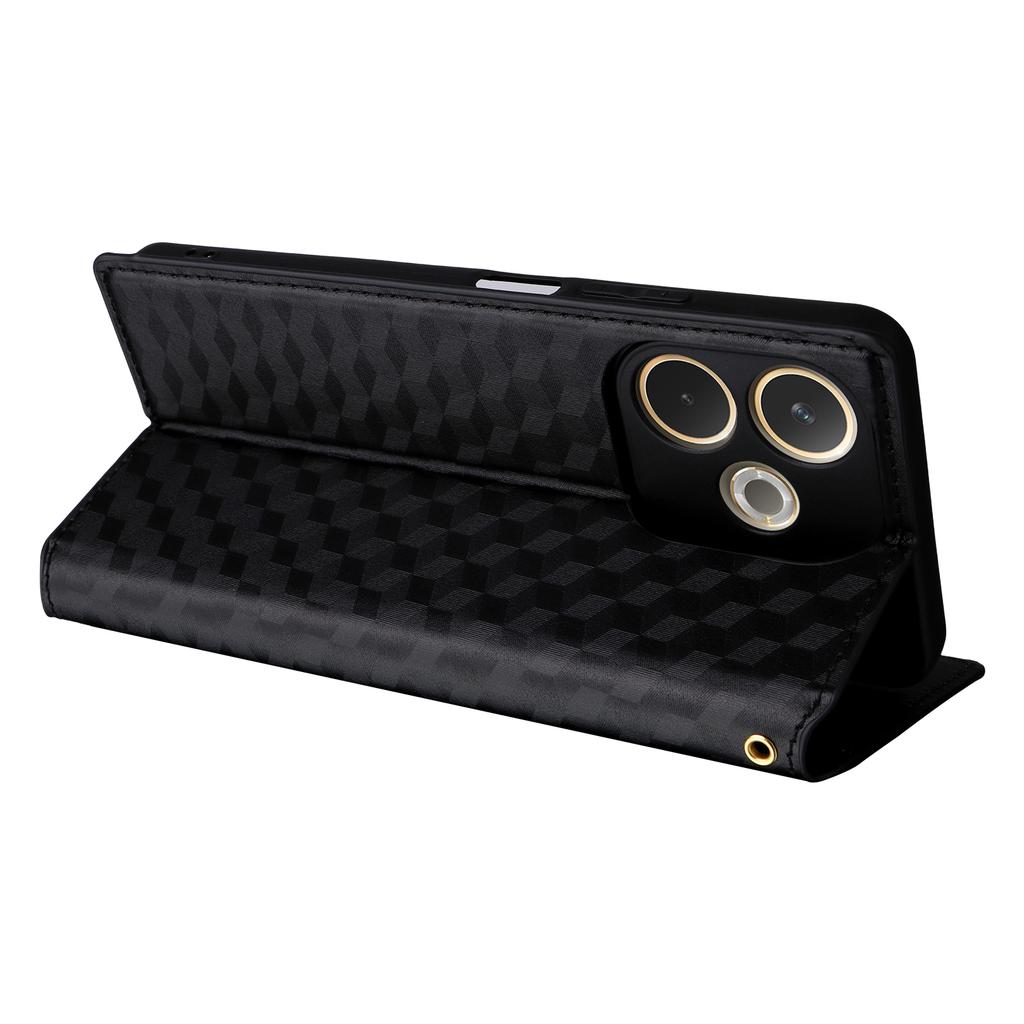 For Oppo A5 Pro 5G Case Wallet Rhombus Imprinted Leather Phone Cover