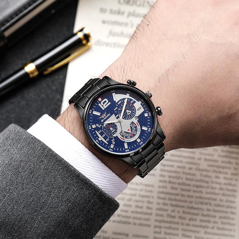 Sports Watch Men S Multifunctional Hollow Calendar Large Dial Quartz Watch