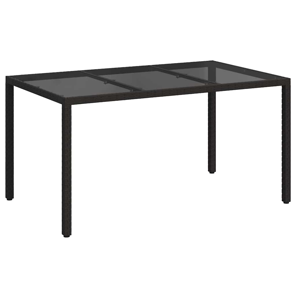Garden Table Black 150 x 90 x 75 cm Poly Rattan