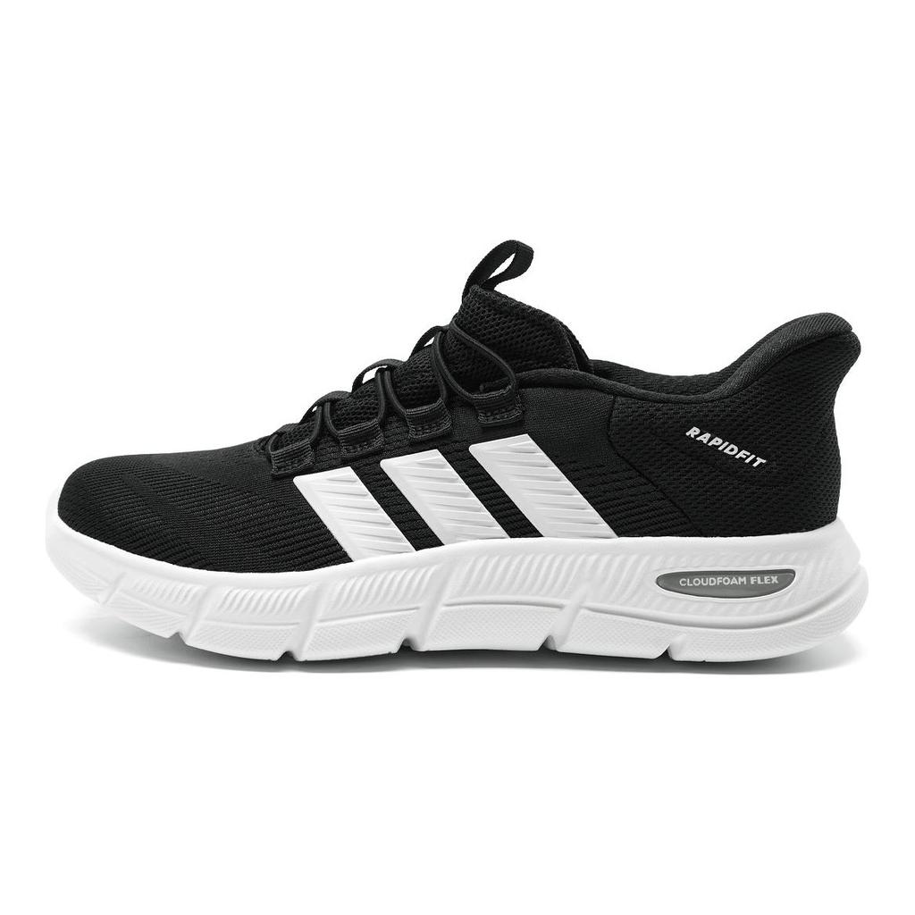 Adidas Cloudfoam Cushioning Breathable Lightweight Low top Walking Shoes Unisex Black White KJ5916