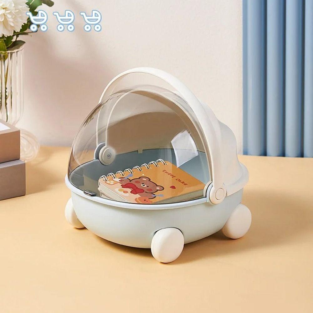 Cute Baby Cradle Shape Doll Baby Bed Lidded Dust-proof Desktop Decor Desktop Storage Box Multifunctional Dolls Accessories