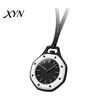 Vintage Pocket Watch Colorful Octagonal Watch, Mechanical Quartz Analog Hollow Case Fashion Accessory Necklace with Faux Leather Strap for Men Women