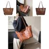 Urban Solid Color Tote Bag For Women With Pu Material And Double Shoulder Straps For Daily Use