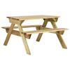 Day and Night - Day and Night Picnic Table with Benches 110x123x73 Cm Impregnated Pine Wood