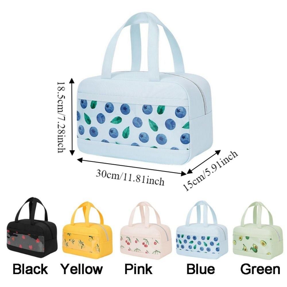 Aluminium Foil Fruit Printed Lunch Bag Leak-Proof Food Storage Pouch Insulated Cooler Bag  School