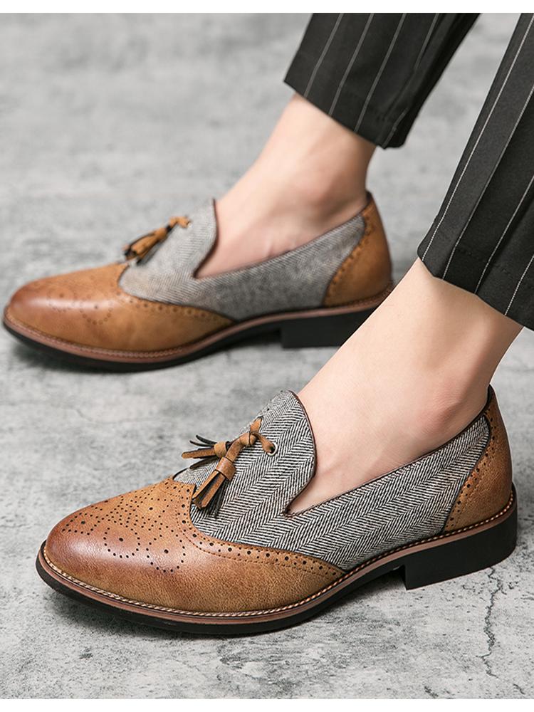 Men Loafers SlipOn New High Quality Men'S Dress Shoes Slip Social Leather Business Formal Leather Wedding Office