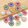 10pcs/lot Sunflower Waterdrop Rhinestones Metal Gold Claw Bottom Acrylic Rhinestones Beads DIY Earrings Headwear Jewelry Making