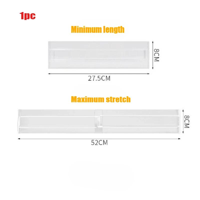 Adjustable Transparent Plastic Drawer Dividers,Expandable Organizers For Home & Office,Clear Storage Separators,With Rubber Pads
