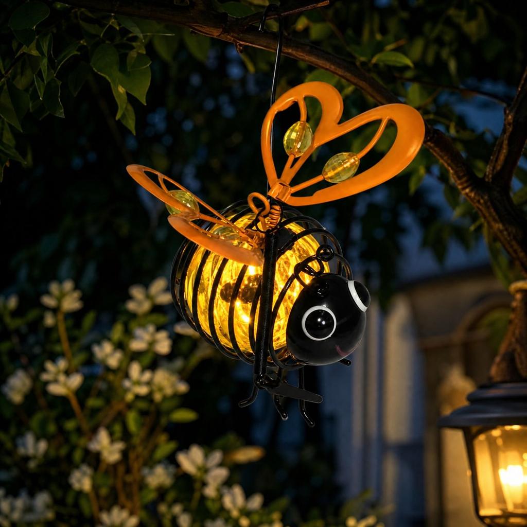 Powered Hanging Light, Outdoor Wrought Garden Decoration for Yard, Patio, Porch and Trees