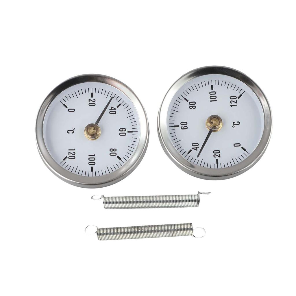 Efficient Temperature Measurement with Stainless Steel Tube Thermometer Set 2 Pack Attaches Quickly to Standard Pipes