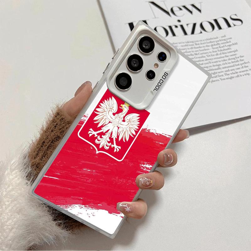 Poland Flag White Red Soft Phone Case for Samsung Galaxy S24 S25 FE S26 Edge S23 Ultra S22 Plus S21 + Shockproof Cover Back Shel