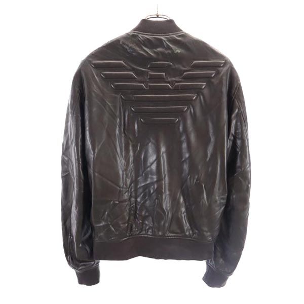 Armani Jeans Faux Fur Lining Zip Jacket 48 Black Series Logo Men's Used