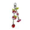 Delicate Strawberry Floral Design Keyring Lightweight Portable Bag Charm Decors Handmade Strawberry Flower Keyring