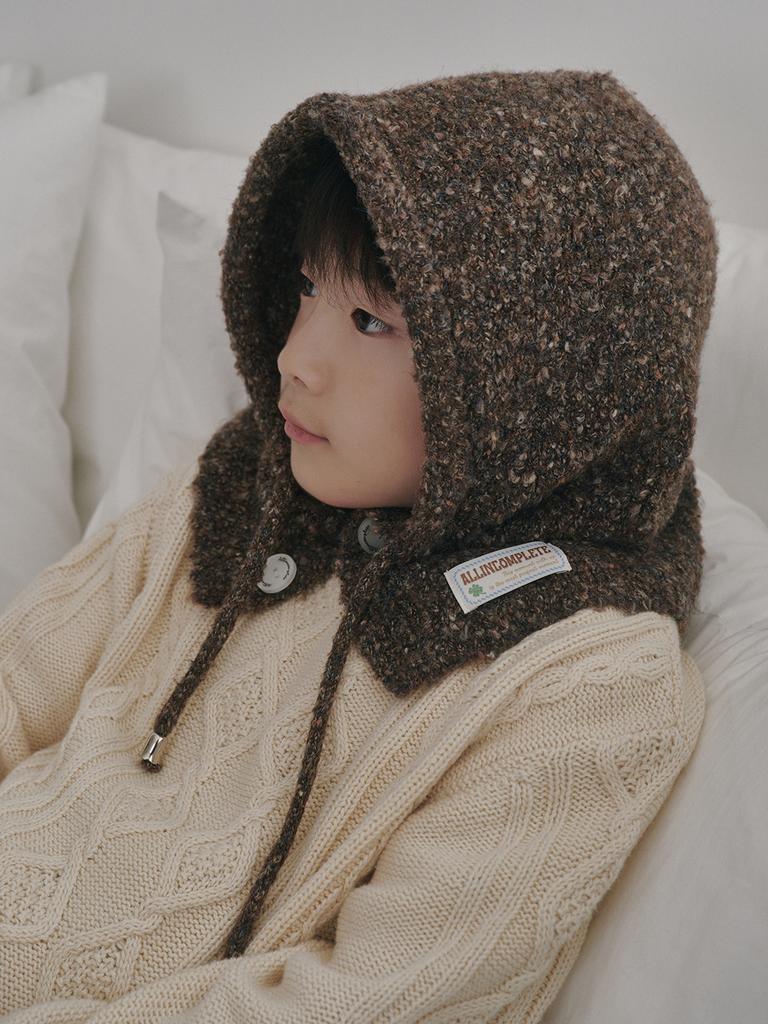 Olinkeompeulliteu Family Sprinkle Boucle Balaclava Kids (Brown)