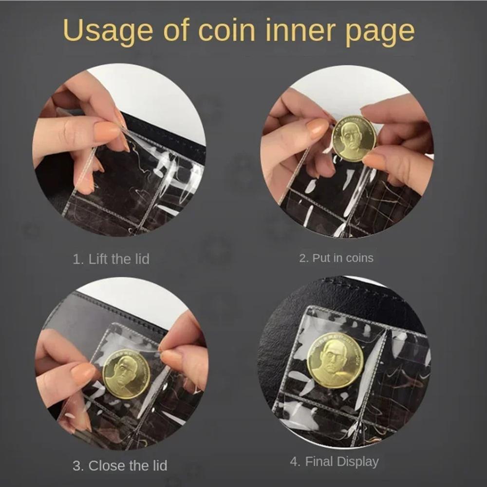 20/30/42 Pockets Coins Collection Album Collection Money Album Case Classic Coin Holder Sheet Mini Penny Coin Storage Albums