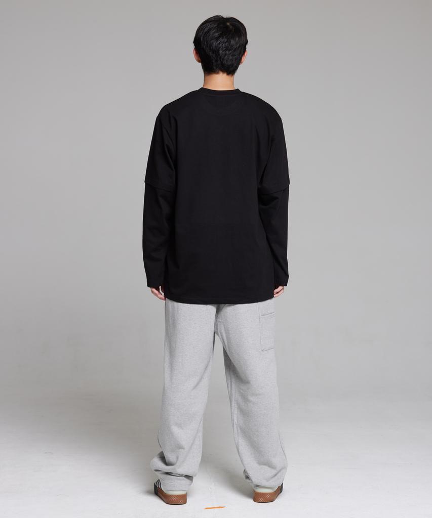 CREAM SODA LAB Authentic Logo Carpenter Bermuda Sweat Wide Pants Grey