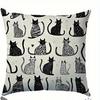 Home Decor Black And White Cat Pattern Pillow Covers Pattern Cushion Cover Suitable For Sofa Bedroom Car Pillow Cover