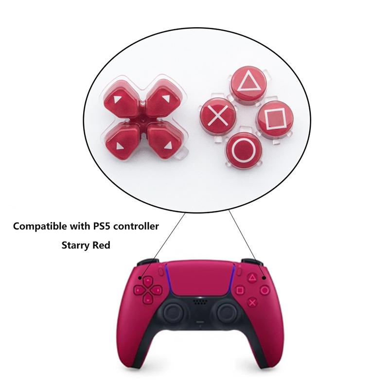 כפתורי D-Pad ג'ויסטיק כיסויי אגודל סט כפתורי Abxy חלק חלופי לתיקון עבור בקר Ps5 אביזרים למשחקים