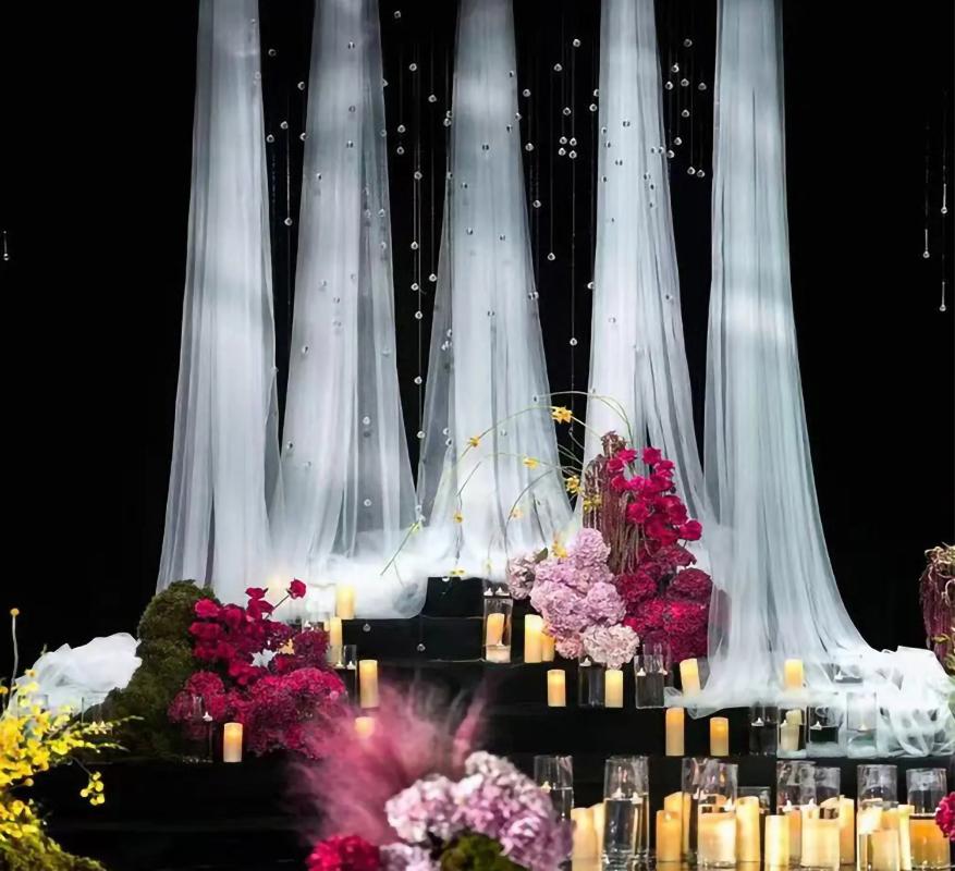 5-10M/Lot Encrypted Soft Mesh Fabric For Wedding Dress,Mosquito Nets,Wedding Decoration Curtain,Chair Sashes Handmade DIY Fabric