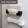 Decore Corporation Cat Deco Kitchen Wrap & Tissue Holder, Black, Size Approx. W5.8 D13 H6.5 SL-38457
