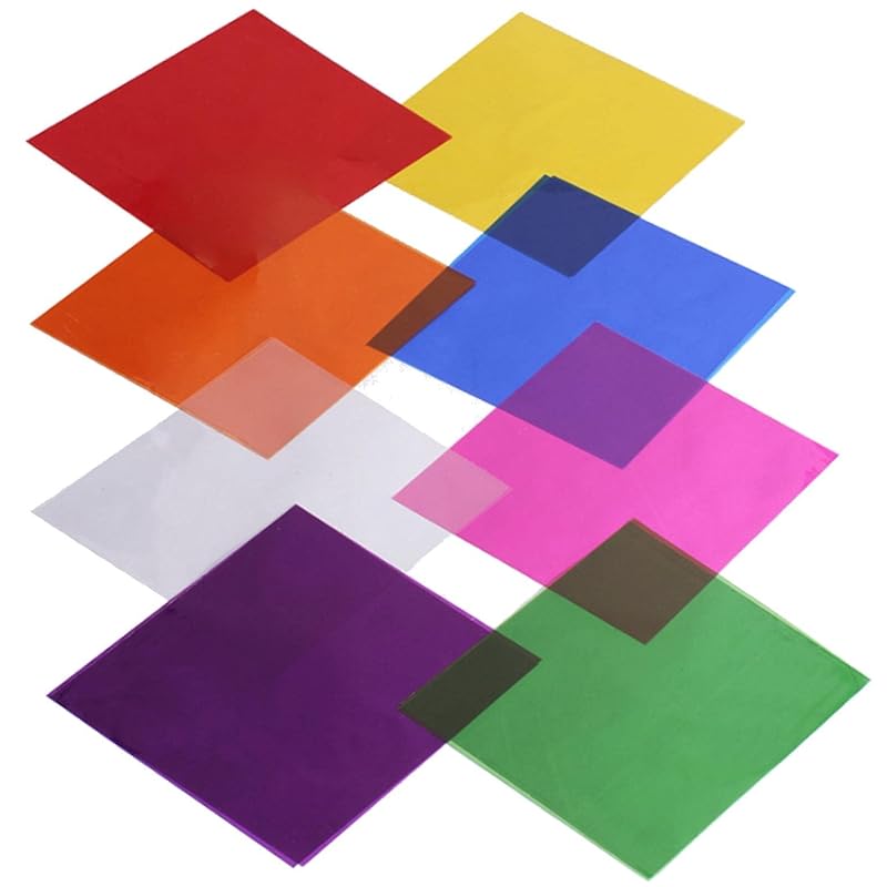 

fogman cellophane sheet cellophane wrapping Crafts transparent paper colored 8 colors 120 pieces set (20.5 x 20.5cm)