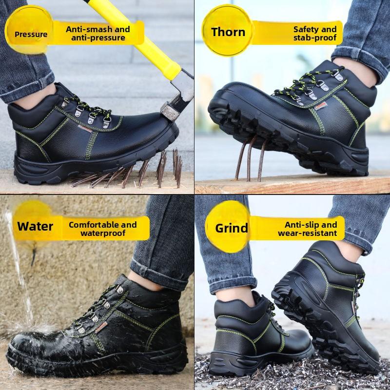 High Quality Safety Shoes for Men Woman Autumn Winter Thickened Warm Boots Woman Sneakers Anti-smashing Steel Toe Cap Puncture