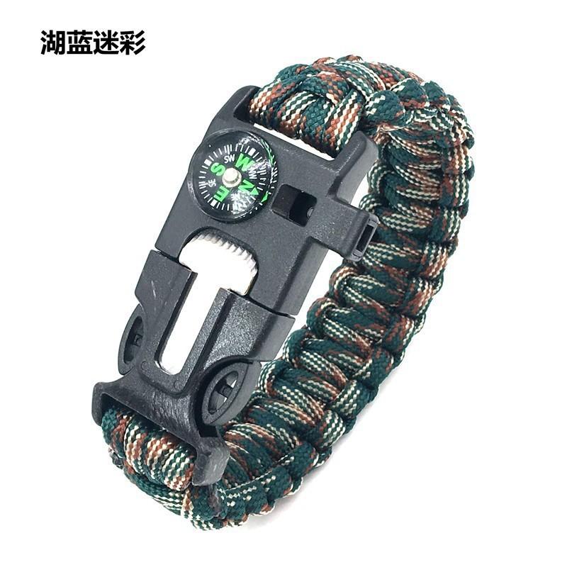 Braccialetto di Sopravvivenza in Paracord 5-in-1 Braccialetto da Polso Multifunzionale di Emergenza per Campeggio Escursionismo Avventura
