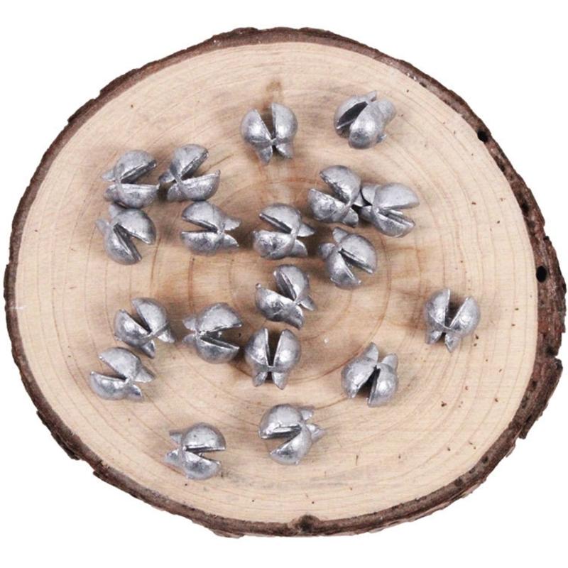 100pcs Fishing Weights Sinkers Fishing Tackle Accessories Open Mouth Design Weights Split Shot Fishing Sinkers 5 Sizes