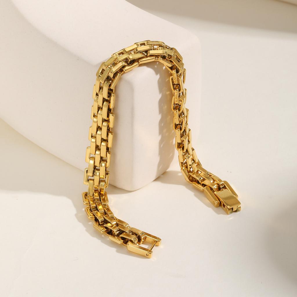 Simple Stainless Steel Watch Strap Bracelet for Women, Silver Gold Color Chain Bracelet, Fashion Waterproof Jewelry