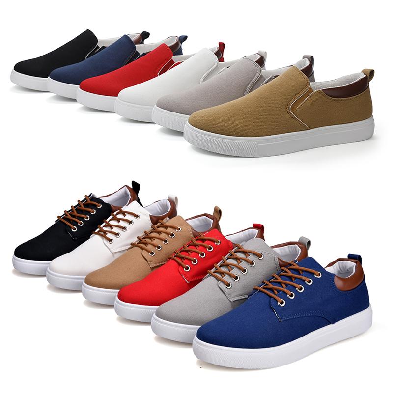 Men's Canvas Shoes Fashion Causal Men Vulcanized Sneakers Slip On Men's Plimsoll Male Trainers Trend Summer Outdoor Loafers Shoe