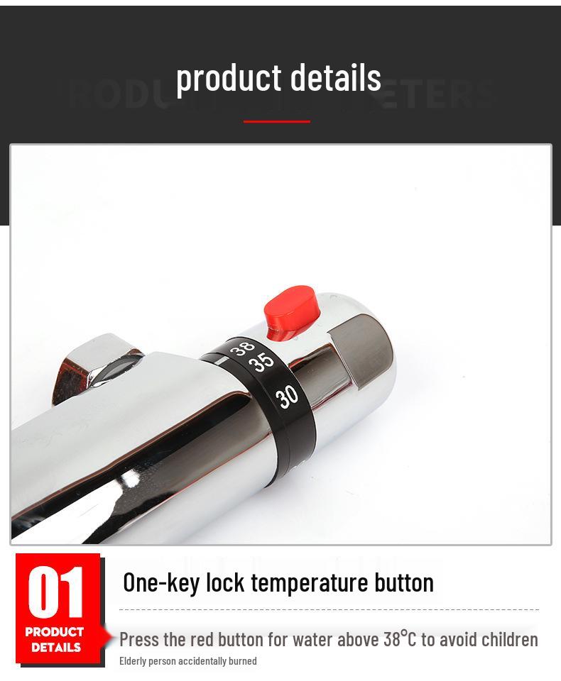 All-Copper Concealed Thermostatic Shower Mixer Valve for Solar Water Heater