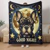 1pc Dog Printing Lightweight Flannel Blanket, Comfortable and Warm Blanket, for Camping Sofa Bed and Couch Office, in All Seasons