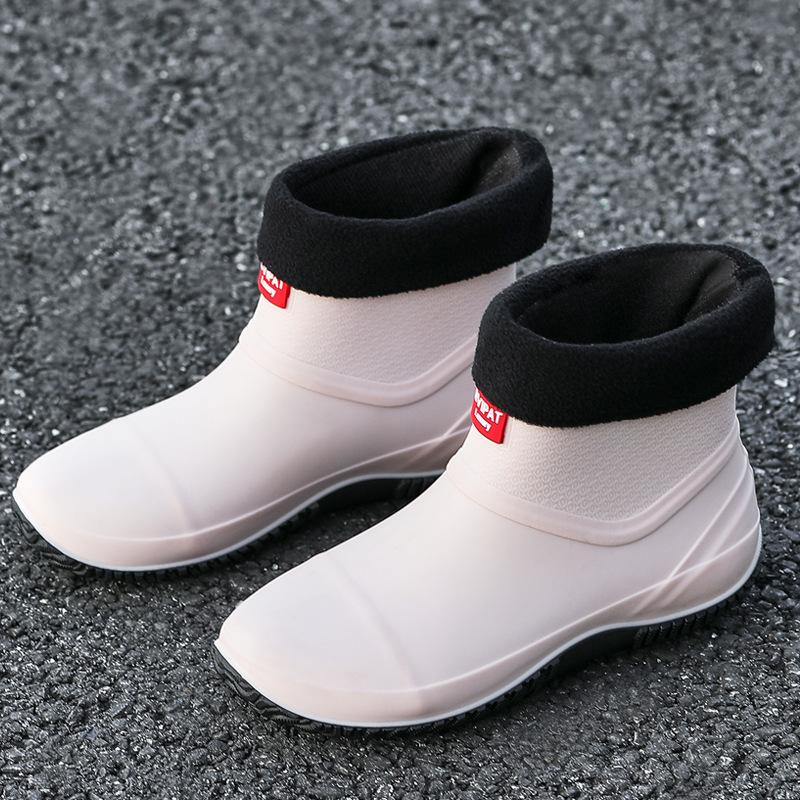 

New couple waterproof shoes rain shoes short student rain boots versatile thick-soled wear-resistant non-slip water boots 44