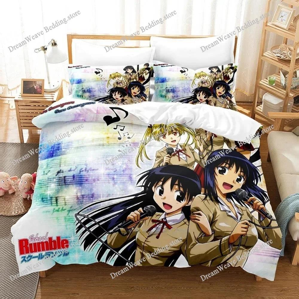 School Rumble Bedding Set Single Twin Full Queen King Size Bed Set Adult Kid Bedroom Duvet Cover Sets 3D Print Bed Sheet Set