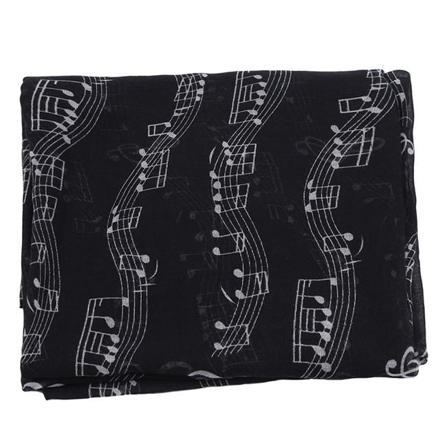 Fashion Stylish Thin Section Printed Musical Notes Chiffon Scarf Shawl Air Conditioner Shawl