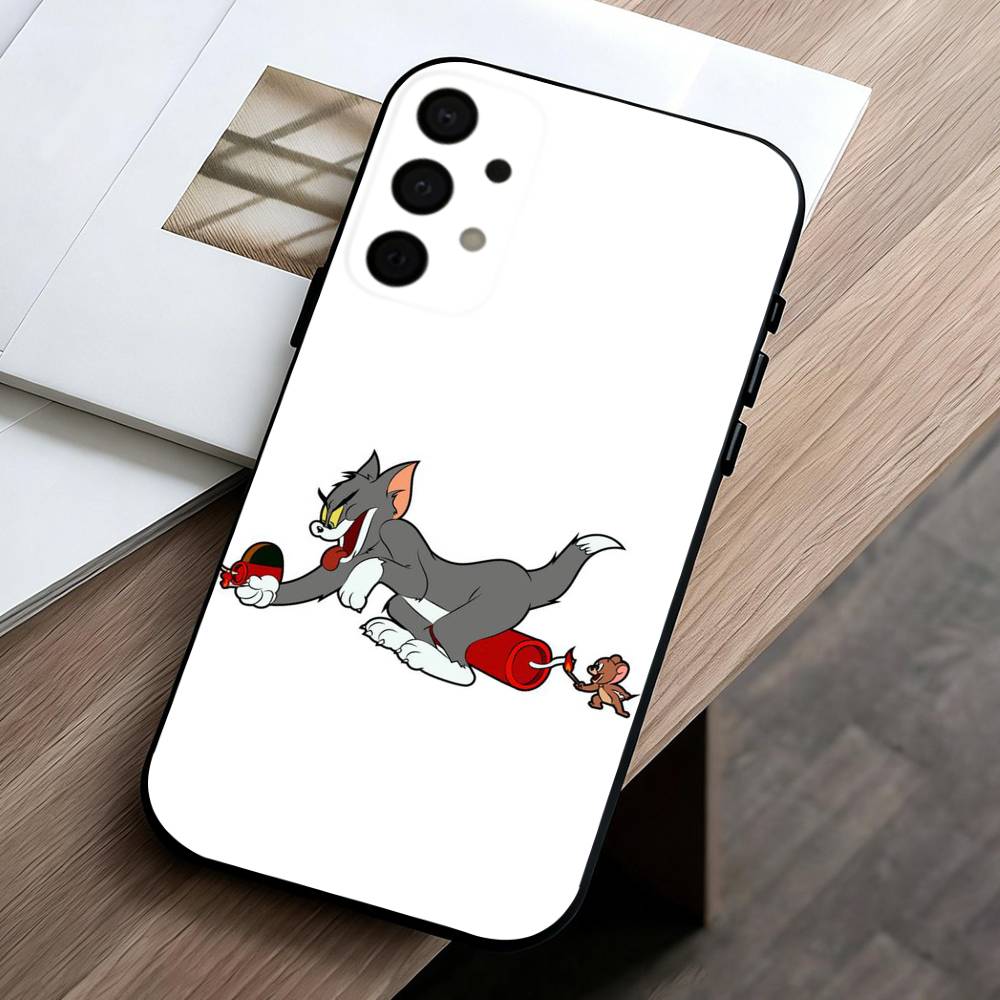 F-Funny TomS Cartoon J-JerryS  phone Case For Samsung Galaxy A73,A72,A71,A70,A53,A52,A51,Others Soft Black Shell