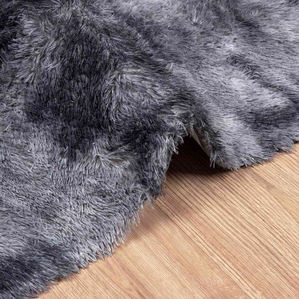 Shaggy High Pile Carpet NAVARRA Dark Grey 160 x 160 cm Polyester
