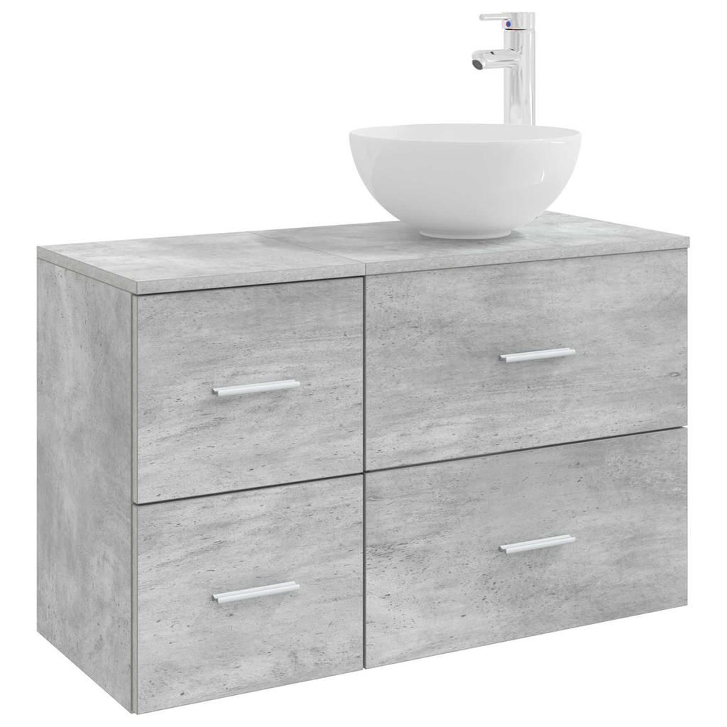 Bathroom Furniture Set 2 Pcs Concrete Grey Particleboard
